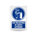 Rótulo de Obligación - Uso obligatorio de equipo autonomo| Cod. OB-410, Señales de Obligación