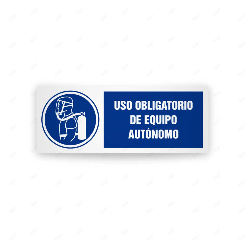 Rótulo de Obligación - Uso obligatorio de equipo autonomo| Cod. OB-411, Señales de Obligación