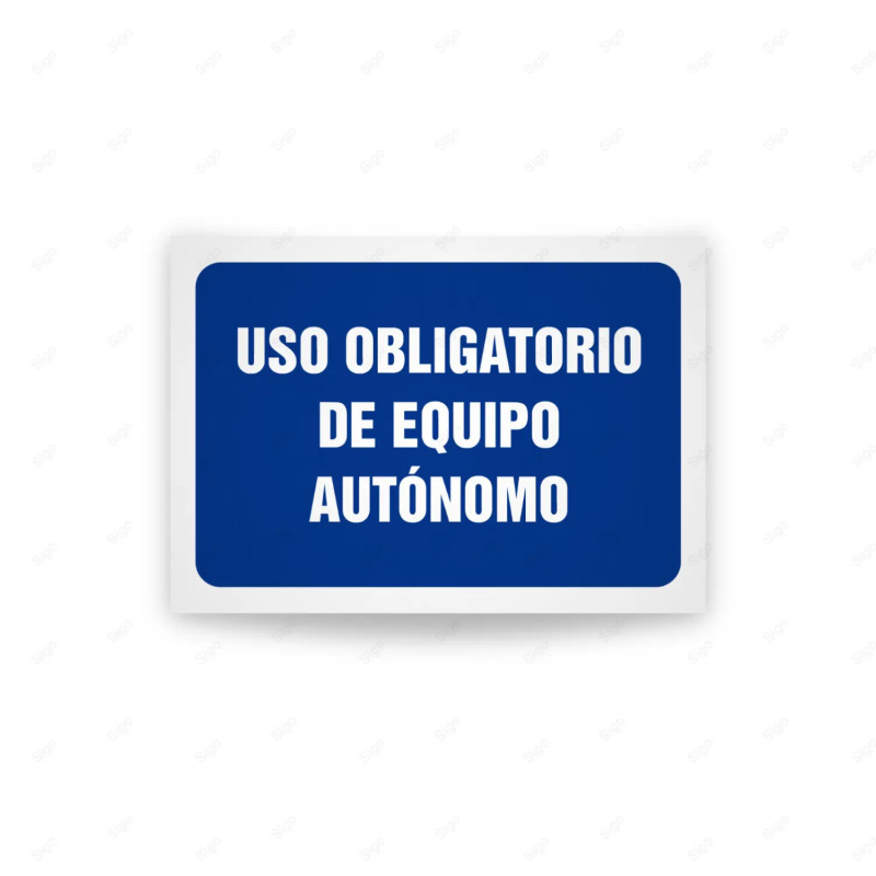 Rótulo de Obligación - Uso obligatorio de equipo autonomo | Cod. OB-412, Señales de Obligación