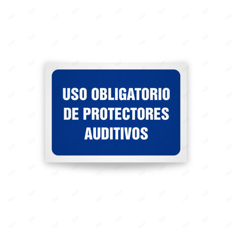 Rótulo de Obligación - Uso obligatorio de protectores auditvos | Cod. OB-416, Señales de Obligación