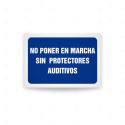 Rótulo de Obligación - No poner en marcha sin protectores auditivos| Cod. OB-419, Señales de Obligación