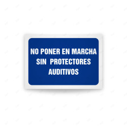 Rótulo de Obligación - No poner en marcha sin protectores auditivos| Cod. OB-419, Señales de Obligación