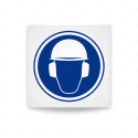Rótulo de Obligación - Uso obligatorio de casco y protectores auditivos | Cod. OB-420, Señales de Obligación
