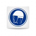 Rótulo de Obligación - Uso obligatorio de casco y pantalla protectora| Cod. OB-424, Señales de Obligación