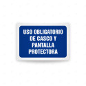 Rótulo de Obligación - Uso obligatorio de casco y pantalla protectora  | Cod. OB-427, Señales de Obligación