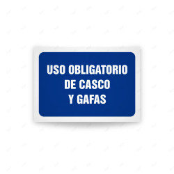 Rótulo de Obligación - Uso obligatorio de casco y gafas | Cod. OB-431, Señales de Obligación