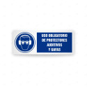 Rótulo de Obligación - Uso obligatorio de protectores auditivos y gafas  | Cod. OB-438, Señales de Obligación