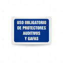 Rótulo de Obligación - Uso obligatorio de protectores auditivos y gafas | Cod. OB-439, Señales de Obligación