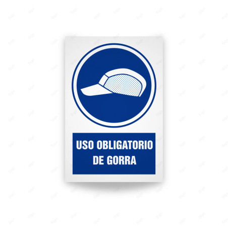 Rótulo de Obligación - Uso obligatorio de gorra| Cod. OB-445, Señales de Obligación