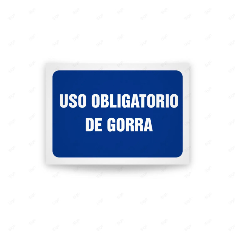 Rótulo de Obligación - Uso obligatorio de gorra| Cod. OB-447, Señales de Obligación