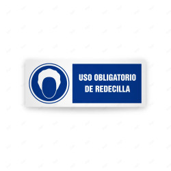 Rótulo de Obligación - Uso obligatorio de redecilla | Cod. OB-450, Señales de Obligación