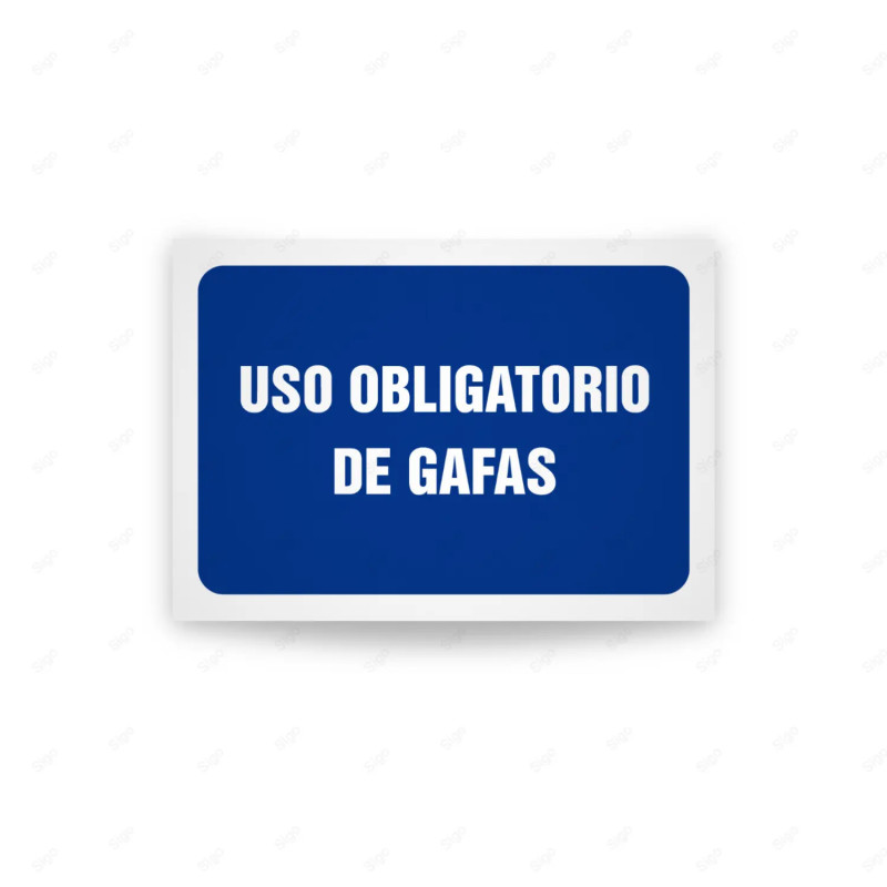 Rótulo de Obligación - Uso obligatorio de gafas | Cod. OB-462, Señales de Obligación