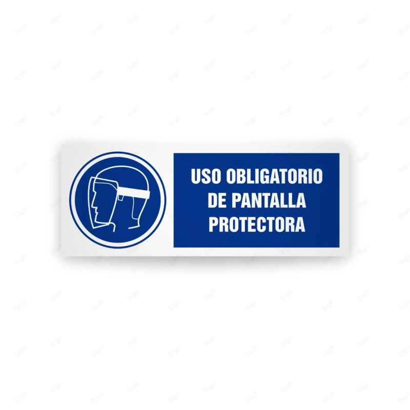 Rótulo de Obligación - Uso obligatorio de pantalla protectora | Cod. OB-465, Señales de Obligación