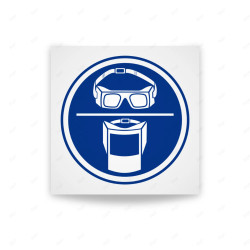 Rótulo de Obligación - Uso obligatorio de gafas o pantalla  | Cod. OB-467, Señales de Obligación