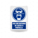 Rótulo de Obligación - Uso obligatorio de gafas o pantalla| Cod. OB-468, Señales de Obligación
