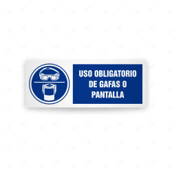 Rótulo de Obligación - Uso obligatorio de gafas o pantalla  | Cod. OB-469, Señales de Obligación