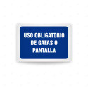 Rótulo de Obligación - Uso obligatorio de gafas o pantalla| Cod. OB-470, Señales de Obligación