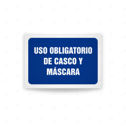 Rótulo de Obligación - Uso obligatorio de casco y mascara | Cod. OB-474, Señales de Obligación