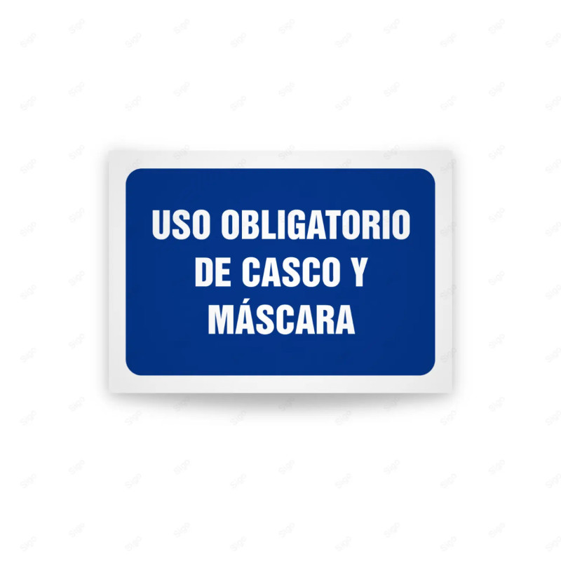 Rótulo de Obligación - Uso obligatorio de casco y mascara | Cod. OB-474, Señales de Obligación