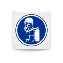 Rótulo de Obligación - Uso obligatorio de casco y equipo autonomo | Cod. OB-475, Señales de Obligación