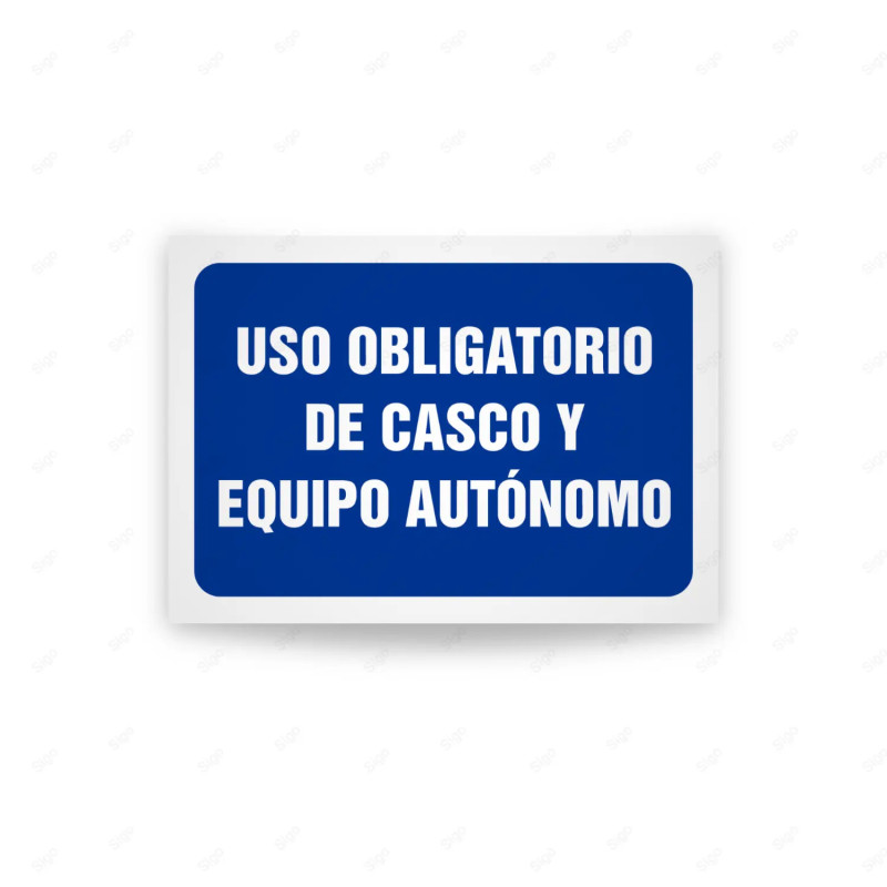 Rótulo de Obligación - Uso obligatorio de casco y equipo autonomo | Cod. OB-478, Señales de Obligación