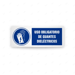 Rótulo de Obligación - Uso obligatorio de guantes dielectricos  | Cod. OB-488, Señales de Obligación