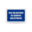 Rótulo de Obligación - Uso obligatorio de guantes dielectricos  | Cod. OB-489, Señales de Obligación