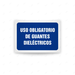 Rótulo de Obligación - Uso obligatorio de guantes dielectricos  | Cod. OB-489, Señales de Obligación