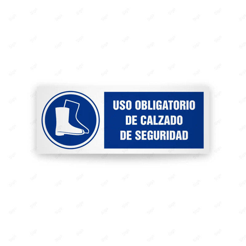 Rótulo de Obligación - Uso obligatorio de calzado de seguridad  | Cod. OB-492, Señales de Obligación