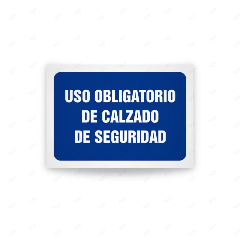 Rótulo de Obligación - Uso obligatorio de calzado de seguridad | Cod. OB-493, Señales de Obligación