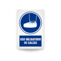 Rótulo de Obligación - Uso obligatorio de calzas | Cod. OB-495, Señales de Obligación