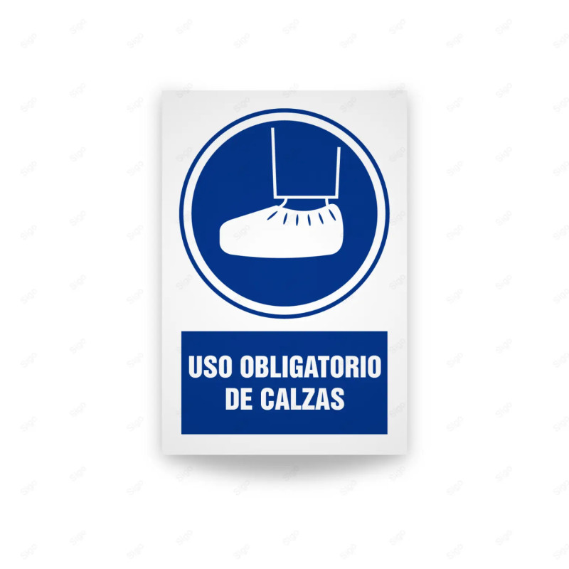 Rótulo de Obligación - Uso obligatorio de calzas | Cod. OB-495, Señales de Obligación