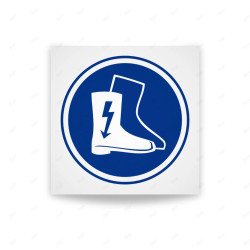 Rótulo de Obligación - Uso obligatorio de botas dielectricas  | Cod. OB-498, Señales de Obligación
