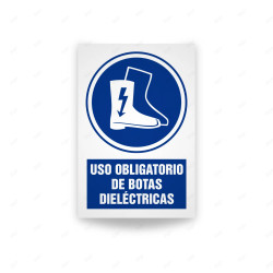 Rótulo de Obligación - Uso obligatorio de botas dielectricas  | Cod. OB-499, Señales de Obligación