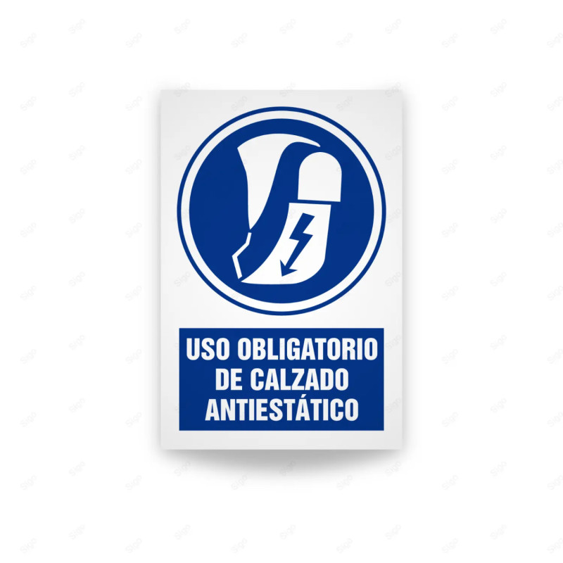 Rótulo de Obligación - Uso obligatorio de calzado antiestatico| Cod. OB-503, Señales de Obligación