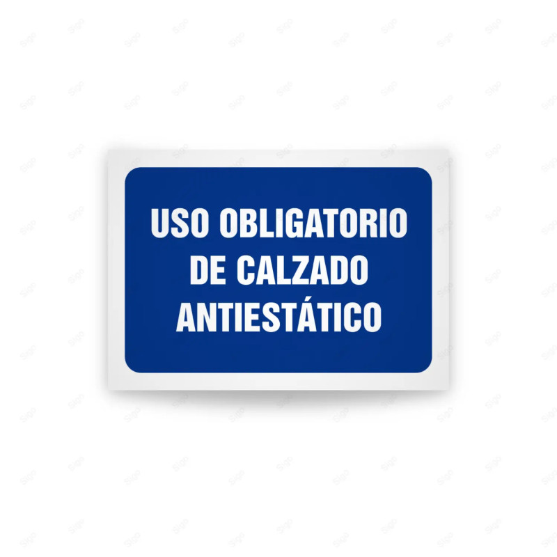 Rótulo de Obligación - Uso obligatorio de calzado antiestatico | Cod. OB-505, Señales de Obligación
