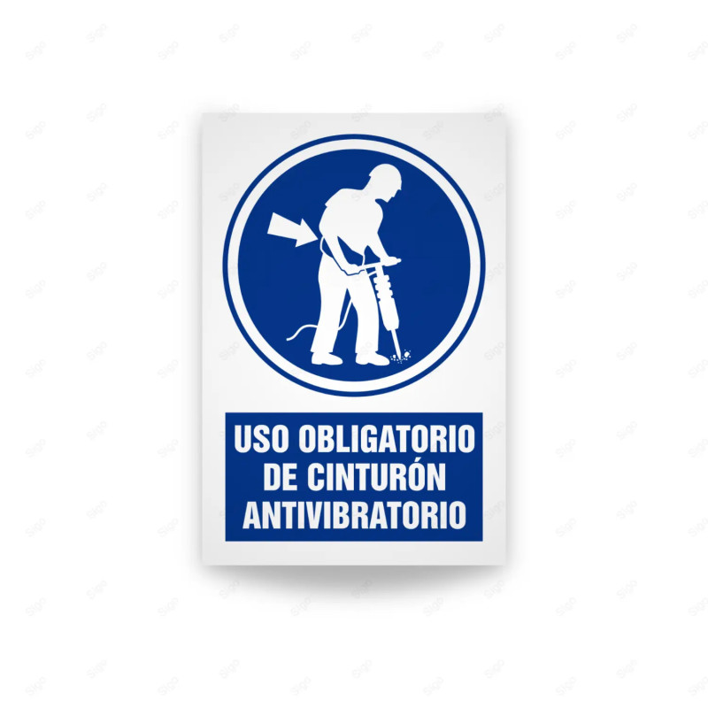 Rótulo de Obligación - Uso obligatorio de cinturon antivibratorio| Cod. OB-511, Señales de Obligación