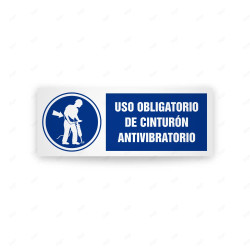 Rótulo de Obligación - Uso obligatorio de cinturon antivibratorio  | Cod. OB-512, Señales de Obligación