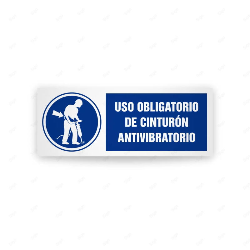 Rótulo de Obligación - Uso obligatorio de cinturon antivibratorio  | Cod. OB-512, Señales de Obligación