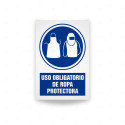 Rótulo de Obligación - Uso obligatorio de ropa protectora  | Cod. OB-519, Señales de Obligación
