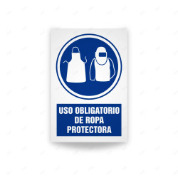 Rótulo de Obligación - Uso obligatorio de ropa protectora  | Cod. OB-519, Señales de Obligación