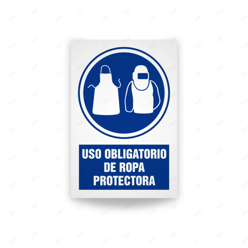 Rótulo de Obligación - Uso obligatorio de ropa protectora  | Cod. OB-519, Señales de Obligación
