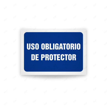 Rótulo de Obligación - Uso obligatorio de protector  | Cod. OB-529, Señales de Obligación
