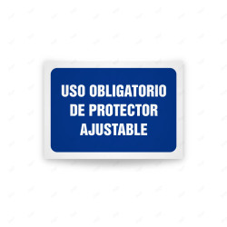 Rótulo de Obligación - Uso obligatorio de protector ajustable  | Cod. OB-533, Señales de Obligación