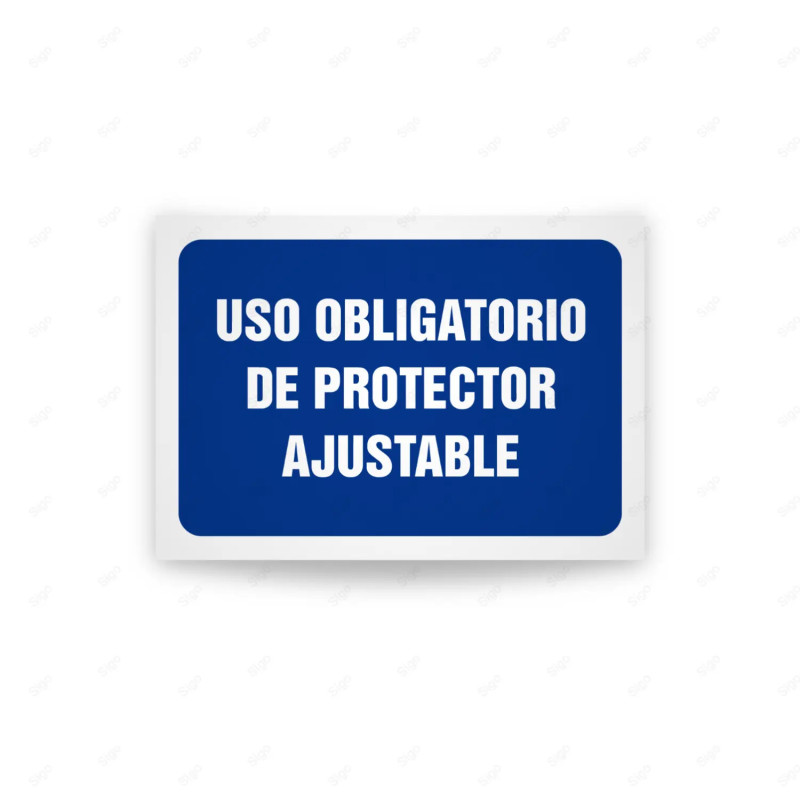 Rótulo de Obligación - Uso obligatorio de protector ajustable  | Cod. OB-533, Señales de Obligación