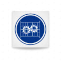 Rótulo de Obligación - Uso obligatorio de protector fijo  | Cod. OB-534, Señales de Obligación