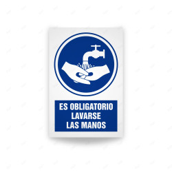 Rótulo de Obligación -  Es obligatorio lavarse las manos| Cod. OB-539, Señales de Obligación
