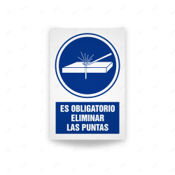 Rótulo de Obligación - Es obligatorio eliminar las puntas  | Cod. OB-547, Señales de Obligación