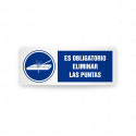 Rótulo de Obligación - Es obligatorio eliminar las puntas | Cod. OB-548, Señales de Obligación