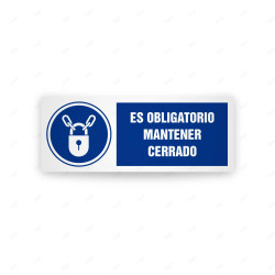 Rótulo de Obligación - Es obligatorio mantener cerrado | Cod. OB-552, Señales de Obligación